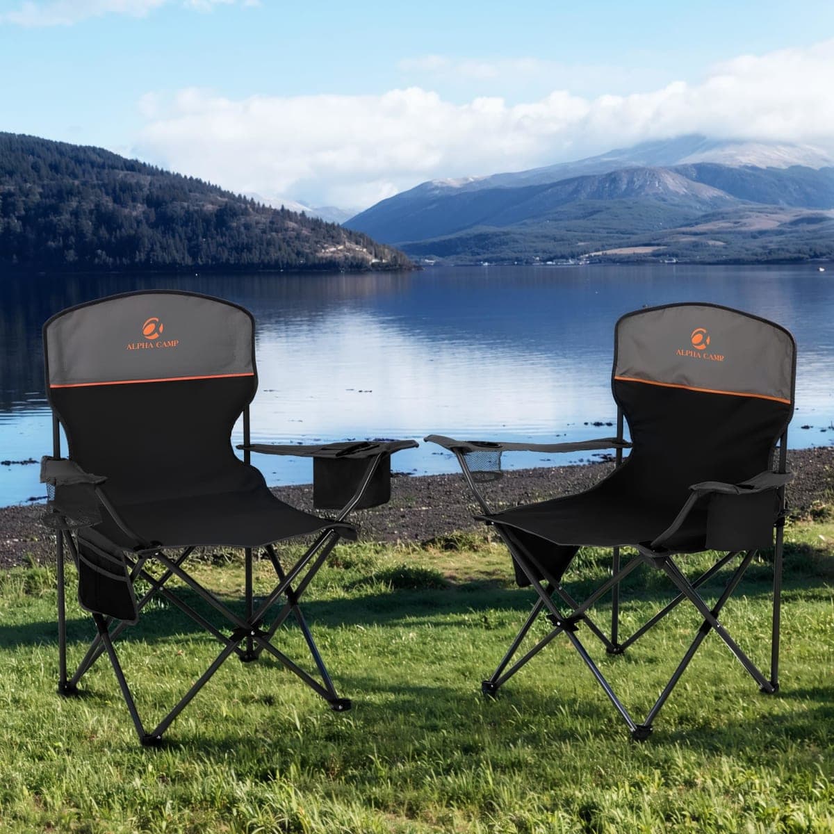 HIGH POINT SPORTS 2 Pack Portable Camping Chair for Adults Support 250 lbs thumbnail 2