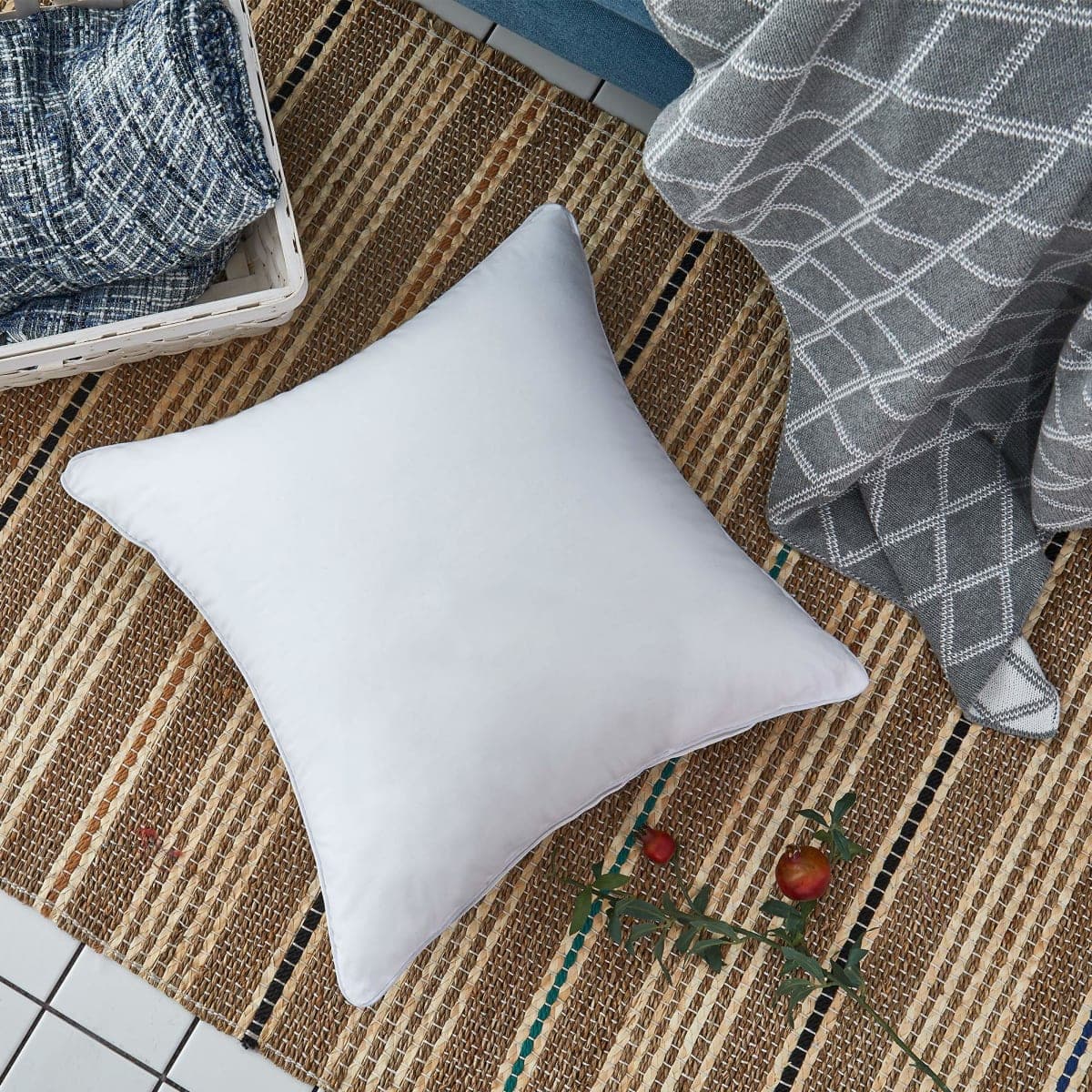 Oubonun 22 x 22 Throw Pillow Inserts Set of 2 with 100% Cotton Cover thumbnail 2