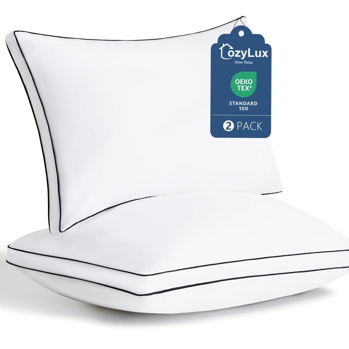 CozyLux Pillows Queen Size Set of 2, Gusseted Bed Pillow, 18 x 28 Inch — image 1