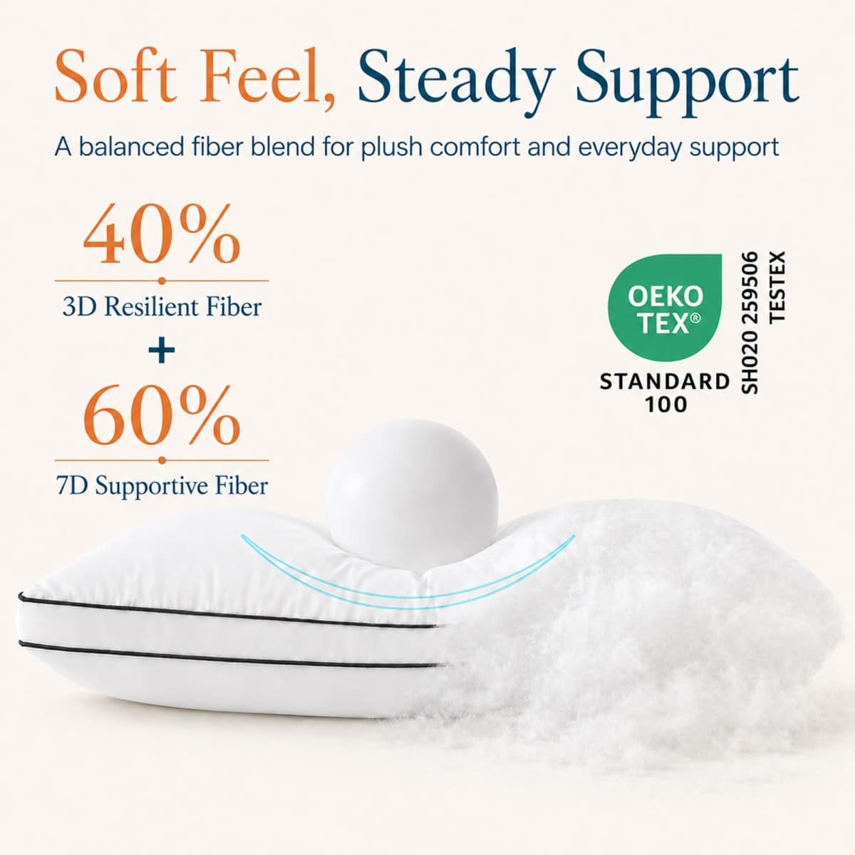 CozyLux Pillows Queen Size Set of 2, Gusseted Bed Pillow, 18 x 28 Inch thumbnail 3