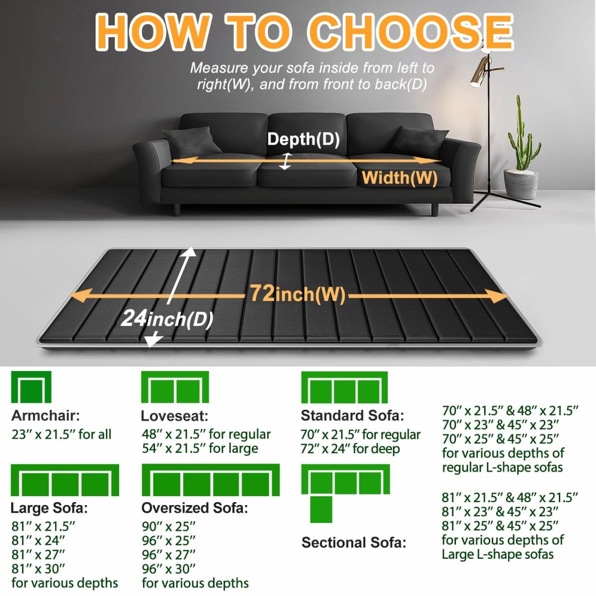 LAVEVE Heavy Duty Couch Cushion Support Board for Sagging Sofa, 24''x72'' Extra Thick Solid Wood Under Couch Insert with Anti-Slip Dots, Repair Sagging Spring Sofa and Replace Worn Cushions thumbnail 5