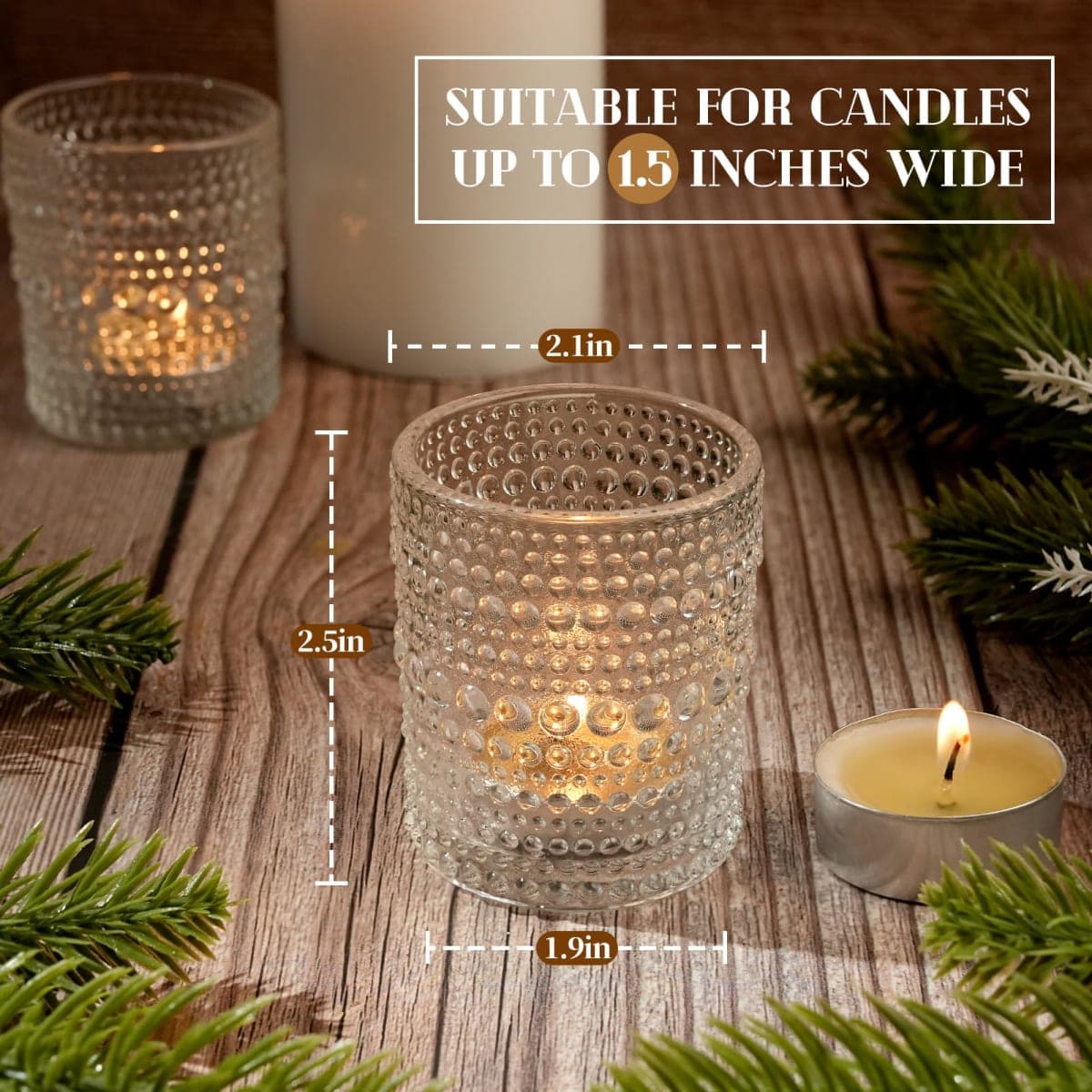 36 Pcs Votive Candle Holders for Table Centerpiece, DIY Wax Filling Clear Glass Tea Light Candle Holders Sets, Tealight Candle Holders for Wedding Decor Gift Home Decoration (36, Clear) thumbnail 2