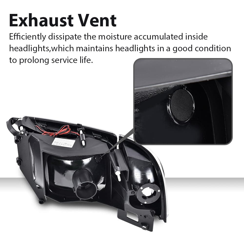 G-PLUS LED Headlights Fit Dodge Ram 1500 1994-2001/Dodge Ram 2500 3500 1994-2002 Clear Lens Black Housing Clear Reflector Bumper Headlamps w/o Bulbs,faros delanteros Assembly thumbnail 5