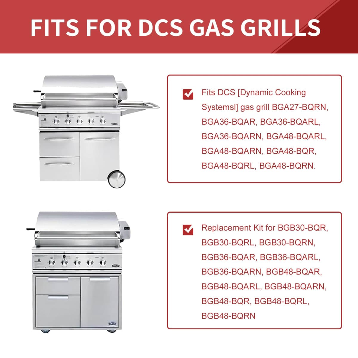 Terefour Grill Parts Replacement for DCS Grill Parts 27DBQR, BGA36-BQARL/BQARN, BGA48-BQARL/BQARN, Ceramic Rod Complete Radiant Tray BBQ Gas Grill for DCS Grill Parts, Grill Heat Plates Shield thumbnail 3