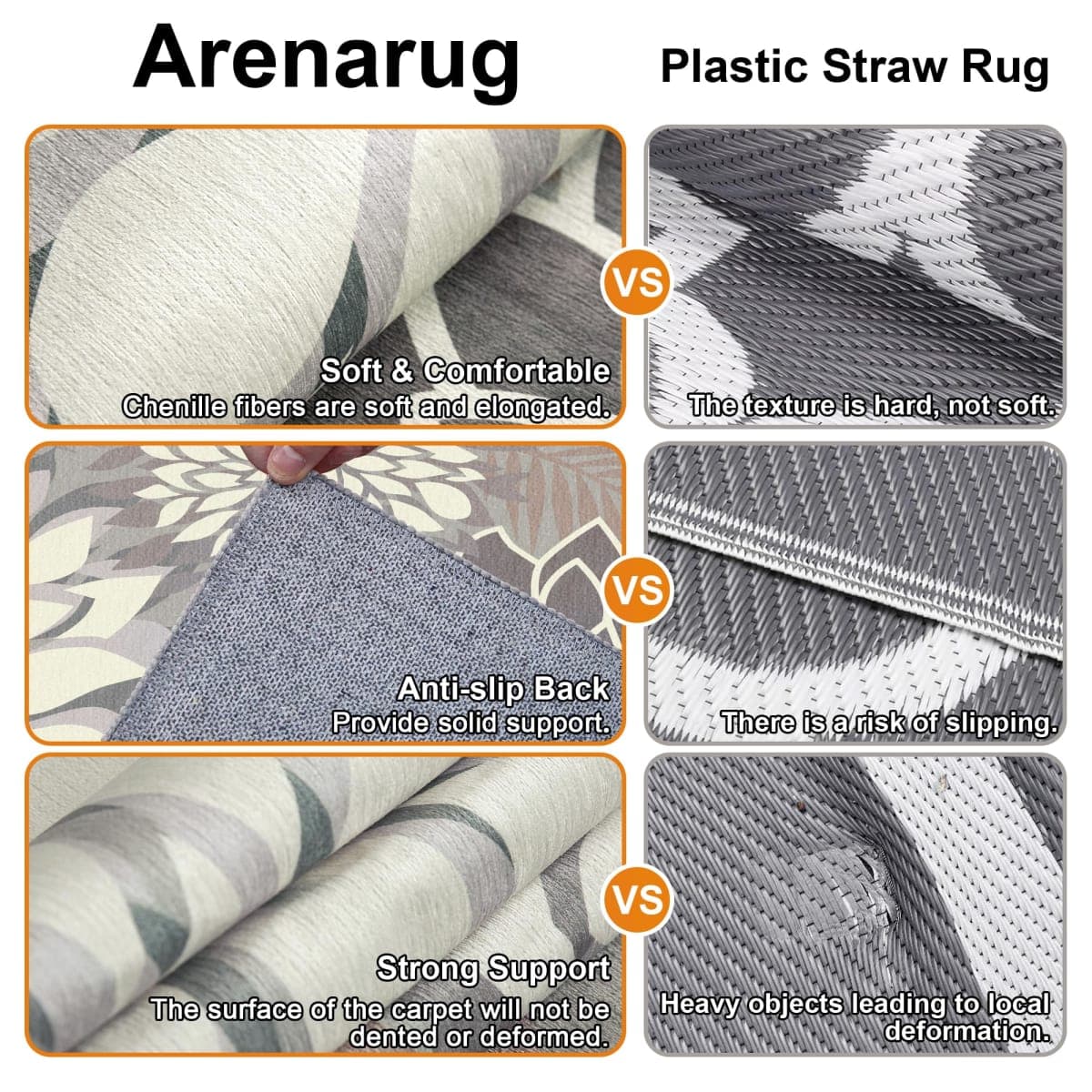 Arenarug Outdoor Rug Waterproof, Washable Patio Rug for Deck, 6x9, Taupe thumbnail 5
