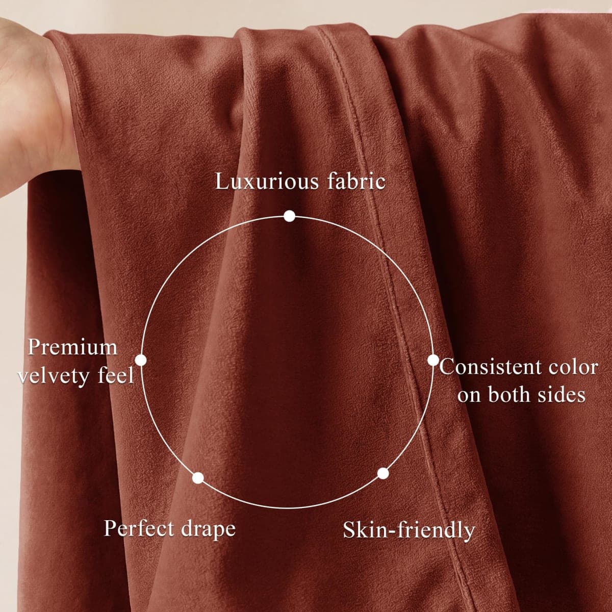 StangH Rust Red Theater Curtains, 120 inches Light Blocking Thermal Insulated Window Drapes for Living Room Privacy Room Divider Curtains, W52 x L120, 2 Panels thumbnail 4