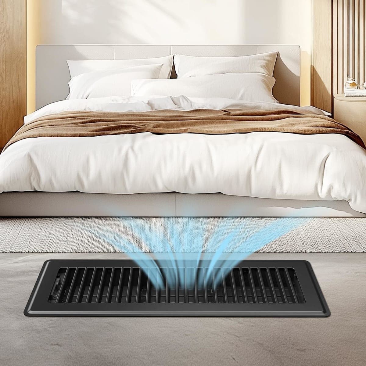 4x14 Floor Register, 6 Pack Vent Covers for Home Floor and Sidewall, Black thumbnail 4