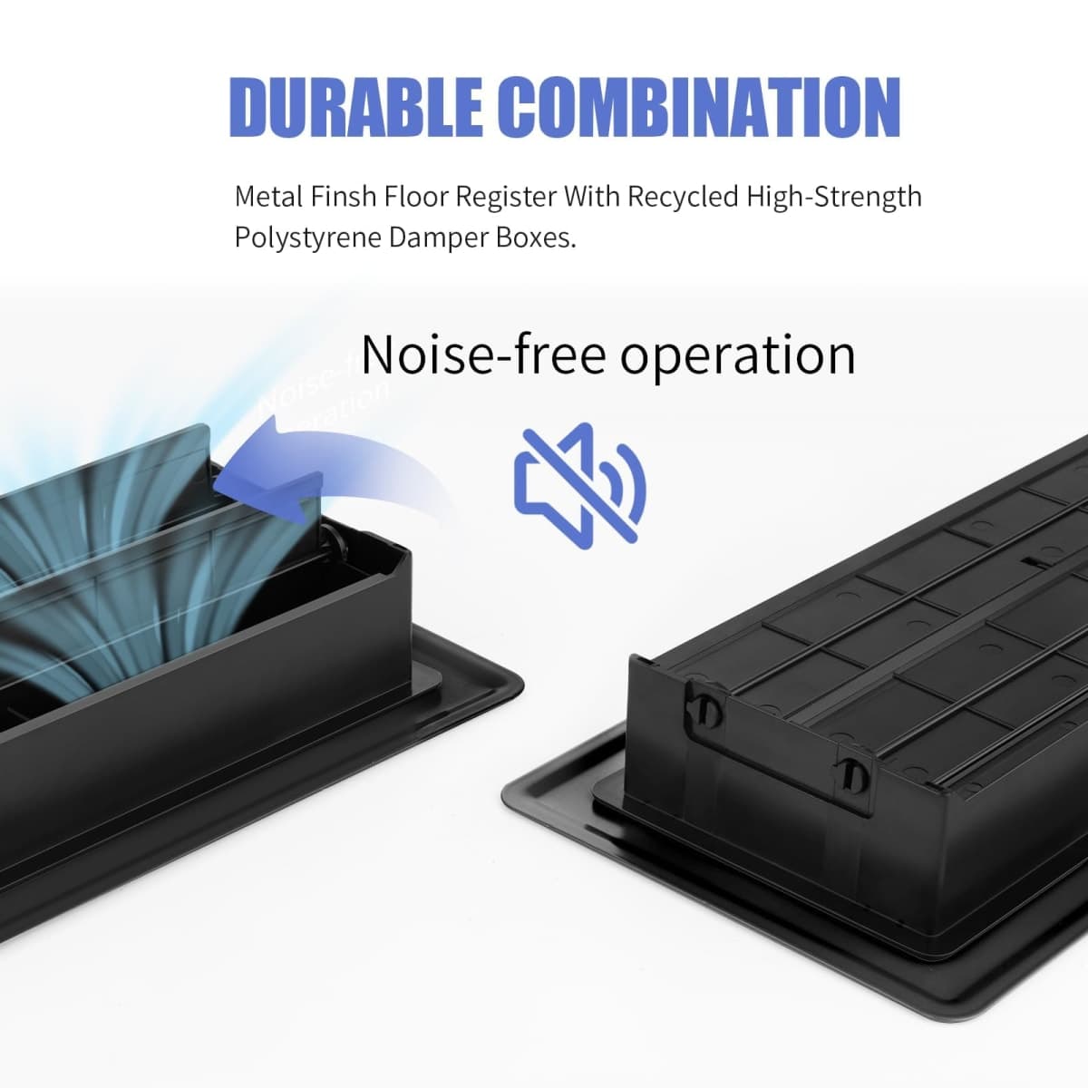 4x14 Floor Register, 6 Pack Vent Covers for Home Floor and Sidewall, Black thumbnail 5