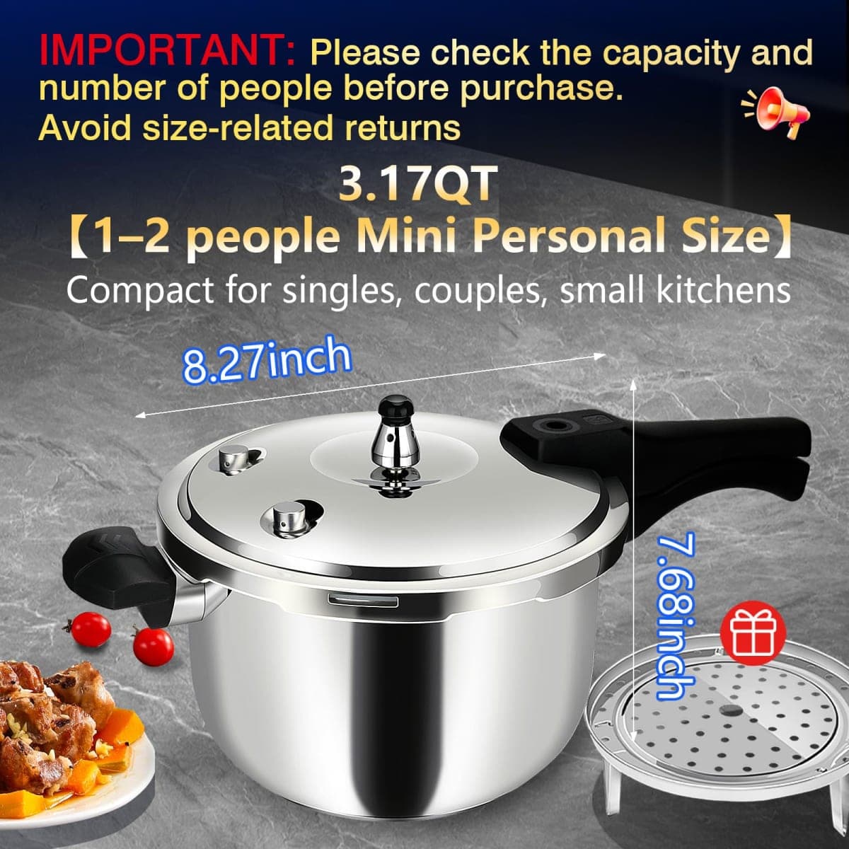 12quart Stainless Steel Pressure Cooker, All Stovetops Induction Compatible, Cooking Pressure Cooker 12+qt，pressure pot ， large olla de presion, stainless steel pressure cooker for canning12+ quart thumbnail 2