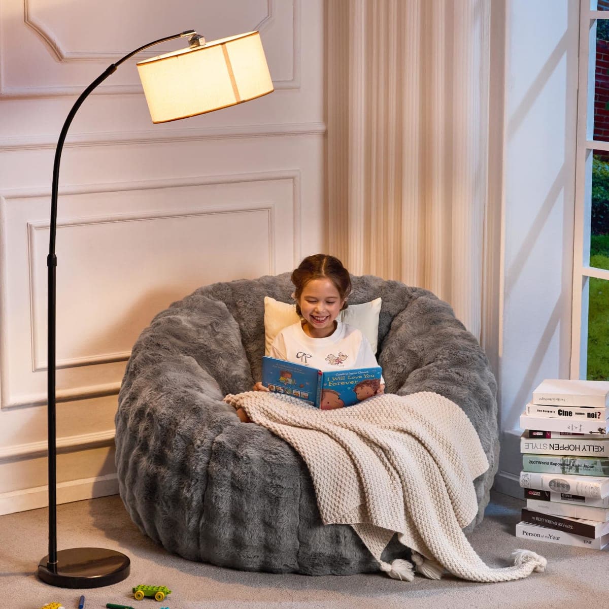 Hobestluk Medium Beanbag Chairs Donut-Shaped Plush Couch Sofa Furniture thumbnail 3