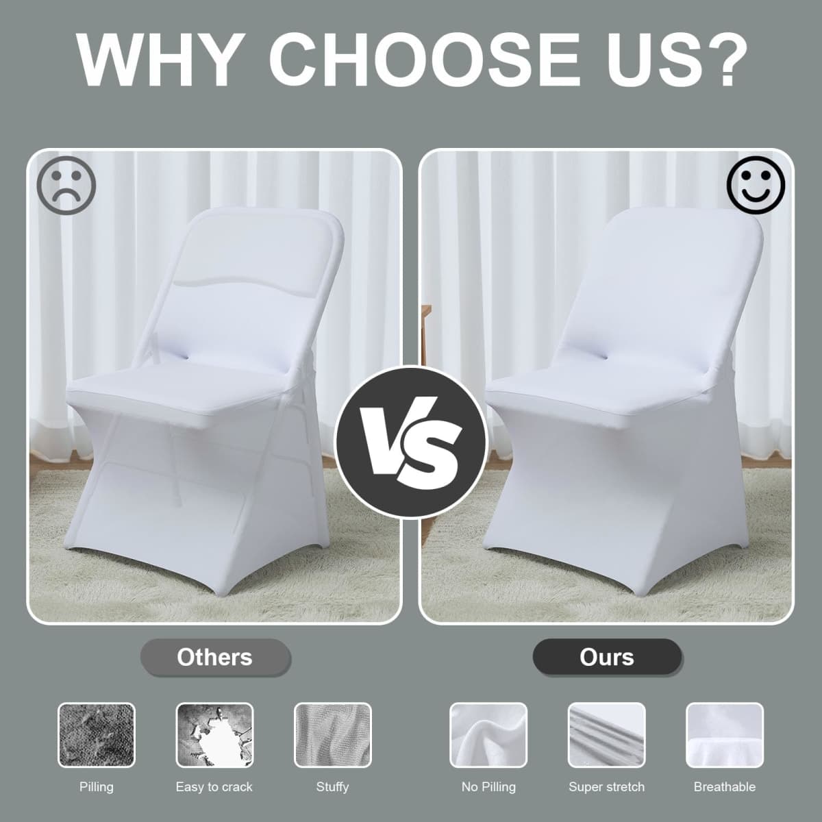 Trlyc White Spandex Chair Covers 100 Pcs for Wedding Party thumbnail 4