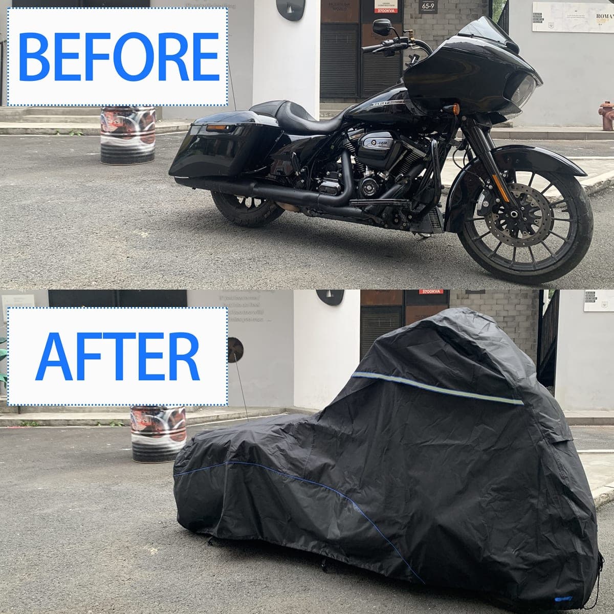 FENRIR 104" Motorcycle Cover Waterproof Outdoor Storage for Harley Davidson Street Glide Road King Road Glide Electra Glide Heritage Classic Indian Challenger Chieftain Springfield R18B Bagger Touring thumbnail 2