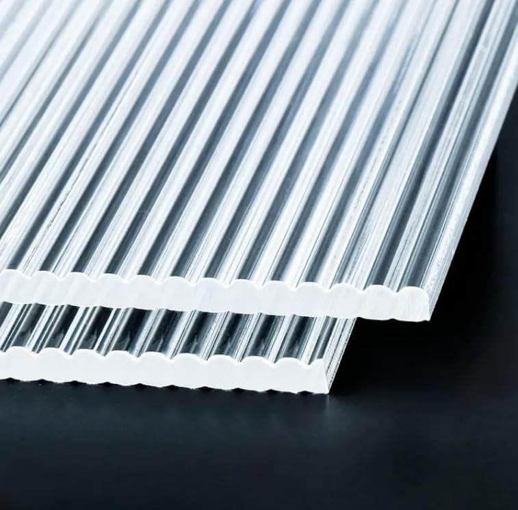 Set of 3 Decorative Extruded Clear Acrylic Sheets with Striped Texture | 1/8" Thick Ribbed Acrylic Panels for Home Decor, Display Stands, Crafts, and Signage(12" x 12") thumbnail 2