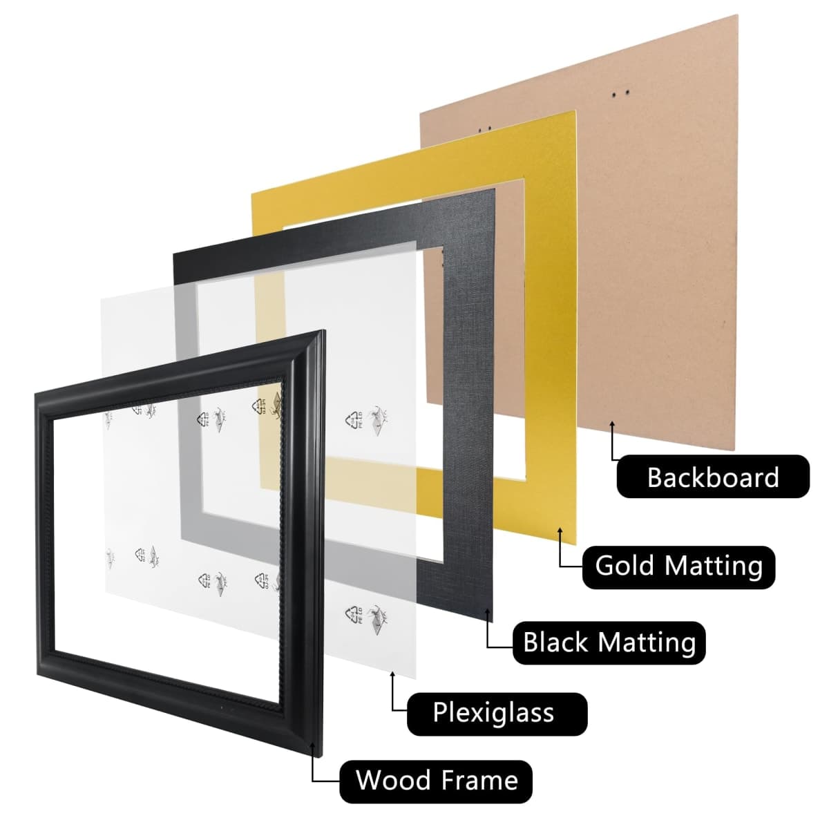GMFrames 11x14 Diploma Degree Frame with Mat or Display 15x18 Certificates without Mat,Solid Wood,Black Finish with Intricate Black Rope Detail,UV Protection Acrylic thumbnail 4