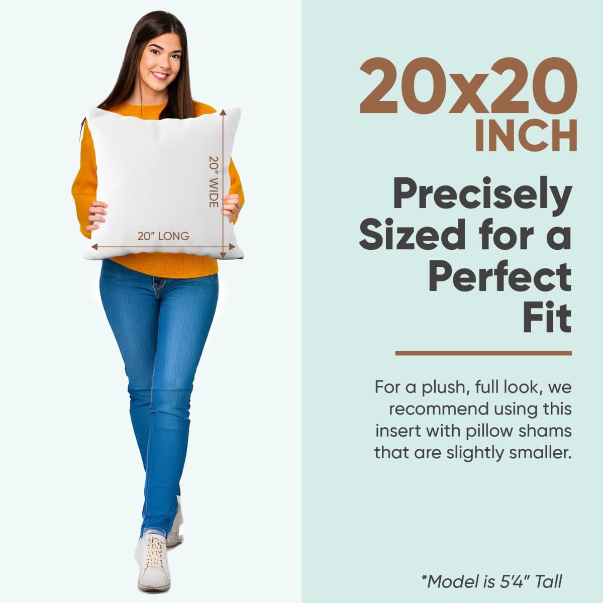 Pillowflex Set of 2 Synthetic Down Alternative Pillow Inserts for Shams (20 Inch by 20 Inch) thumbnail 2