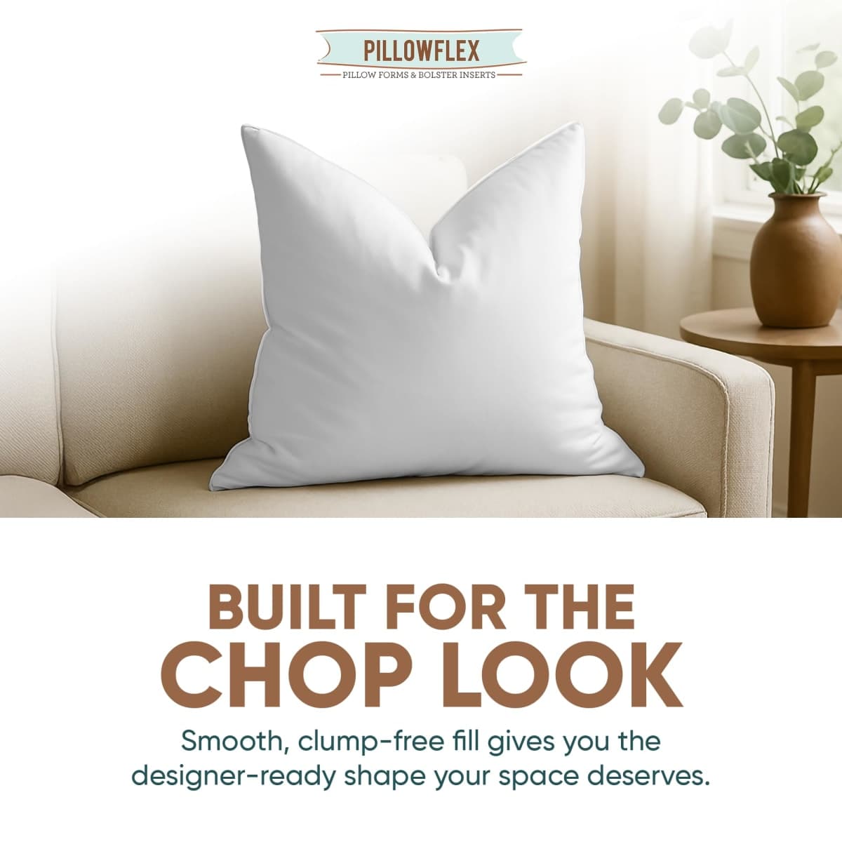 Pillowflex Set of 2 Synthetic Down Alternative Pillow Inserts for Shams (20 Inch by 20 Inch) thumbnail 5