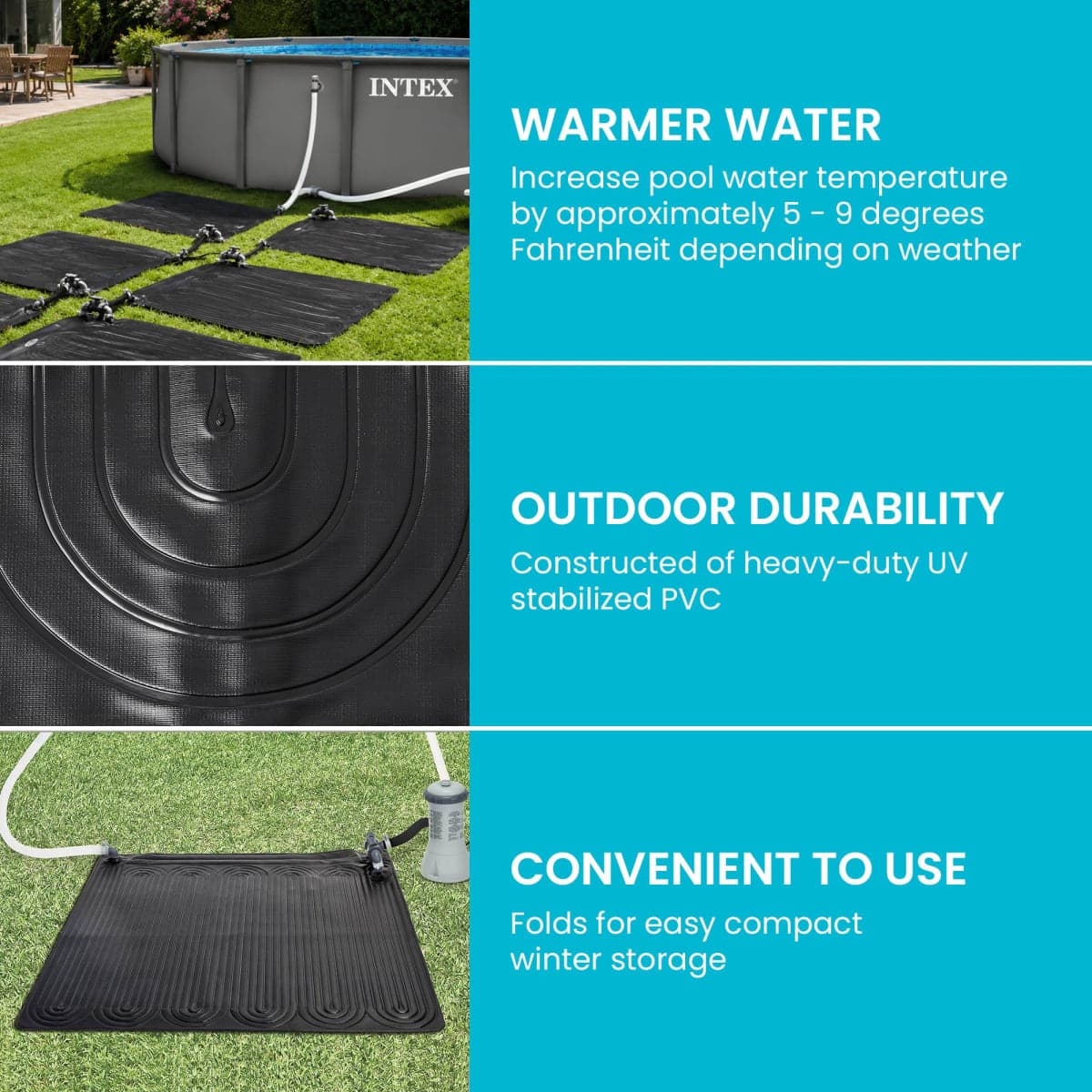 Intex Solar Heater Mat for Above Ground Swimming Pool, 47" X 47" thumbnail 4