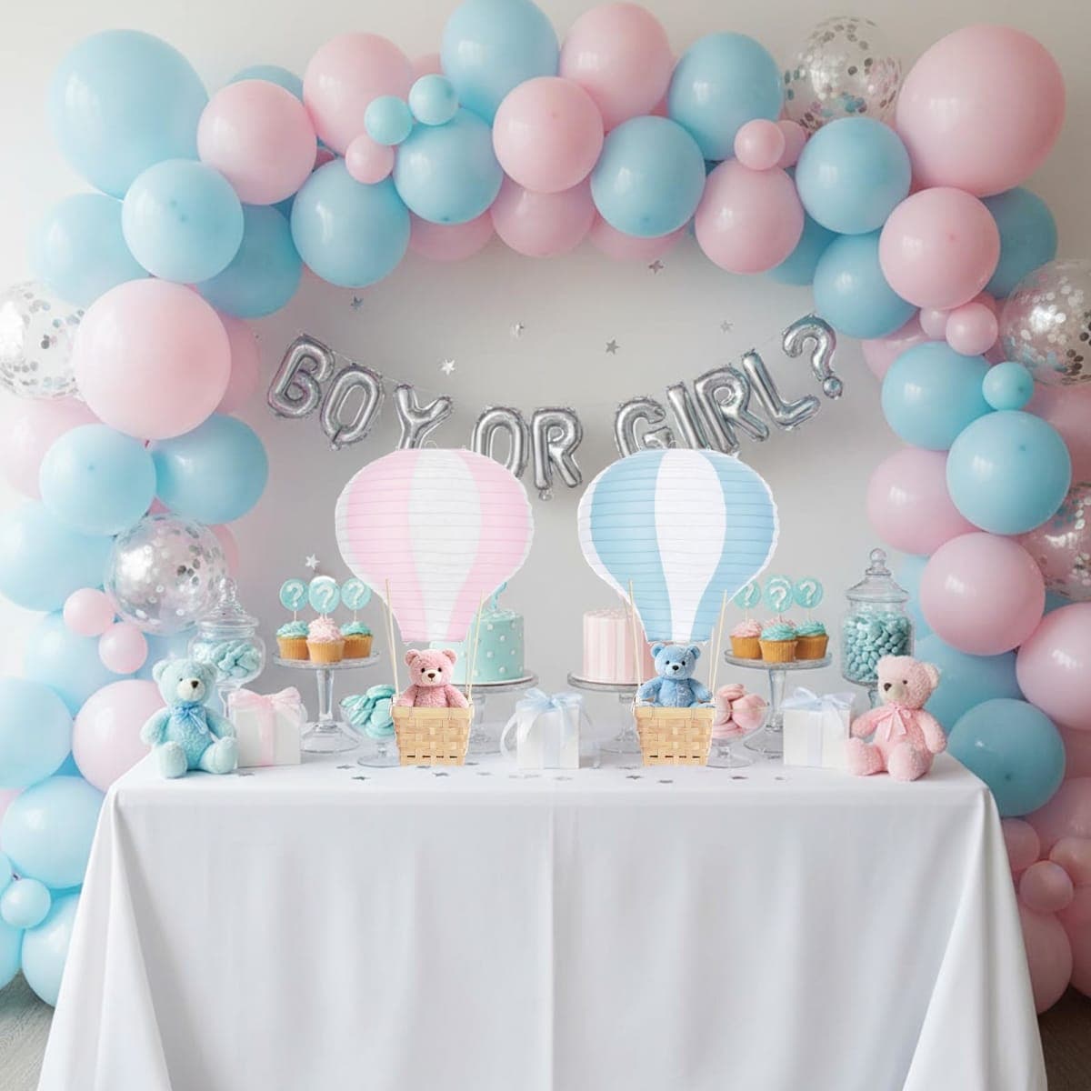 Meooeck 8 Sets Pink and Blue Hot Air Balloon Table Centerpieces Decor thumbnail 4