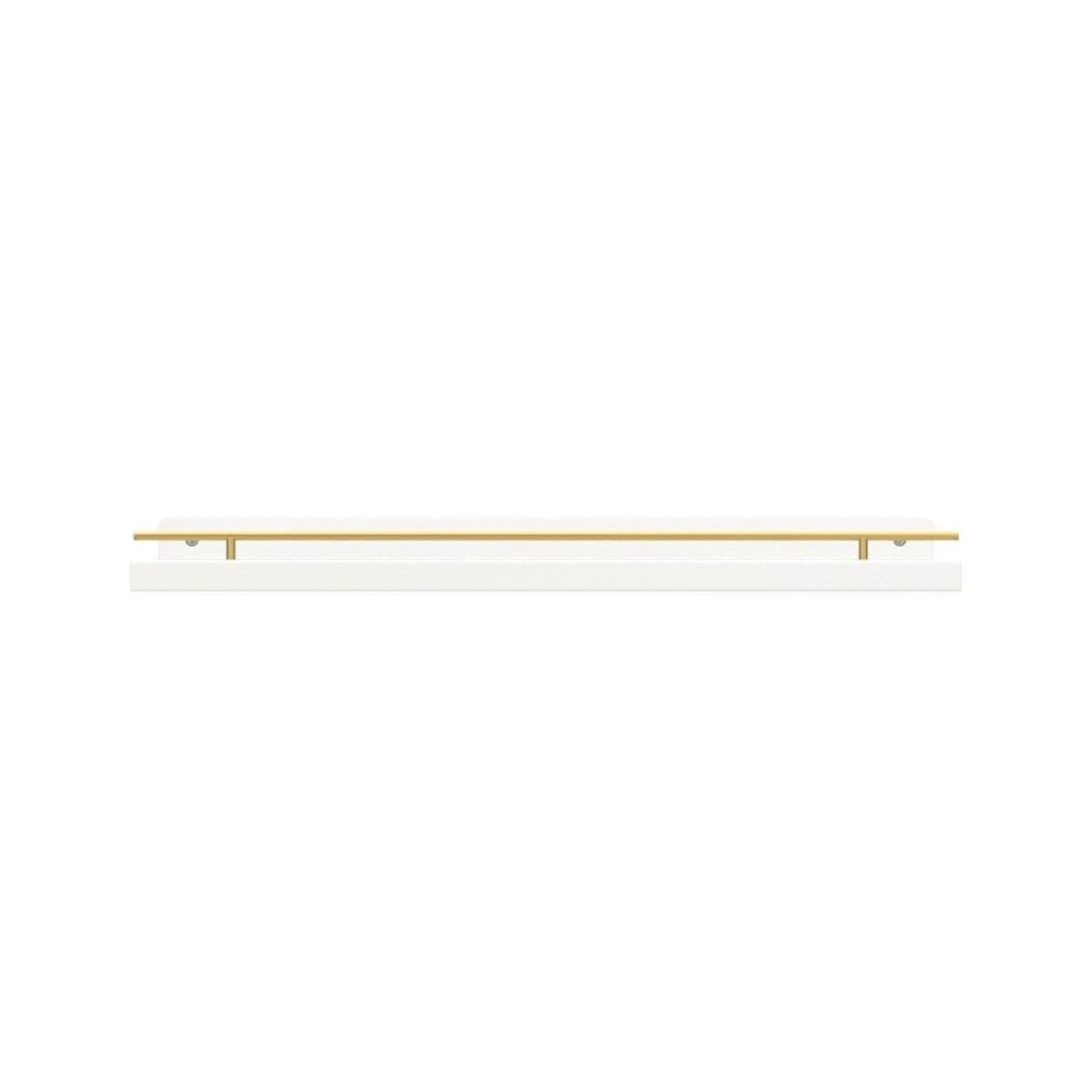 WOPITUES Floating Shelves with Gold Metal Guardrail, Shelves for Wall Decor Set of 3, Wall Shelves for Bedroom, Bathroom, Kitchen, Living Room, Plants, Picture Frames, Art- White and Gold thumbnail 4
