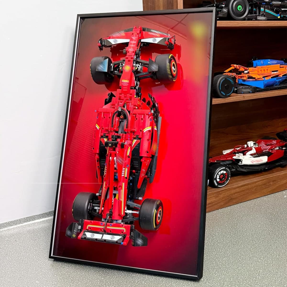 WETCEAOM Display Wallboard Compatible with Lego Technic SF-24 Model Car 42207, Wall Display Frame Compatible with Lego Car Wall Mount Lovers, Only Wall Frame(19.7x31.5in) thumbnail 3