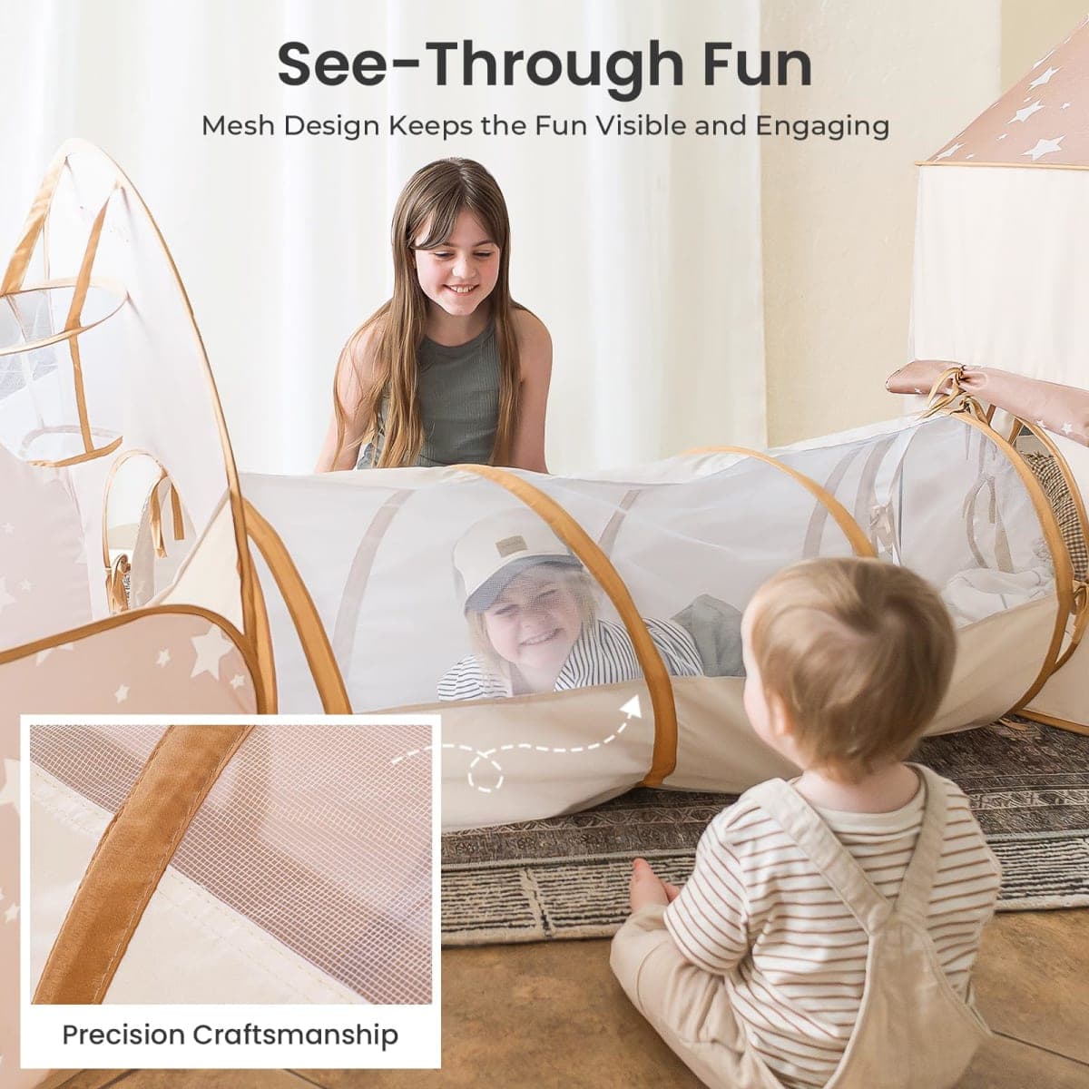 Tiny Land Kids Play Tent with Tunnel, Pop-Up Tent & Ball Pit for Toddlers thumbnail 3