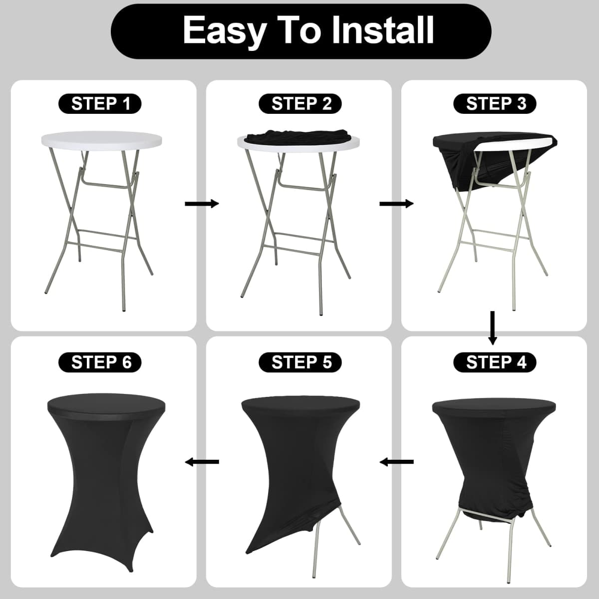 FestiCorp Small Round Tablecloth Fitted Cocktail Table Covers 32x43 Inch thumbnail 5
