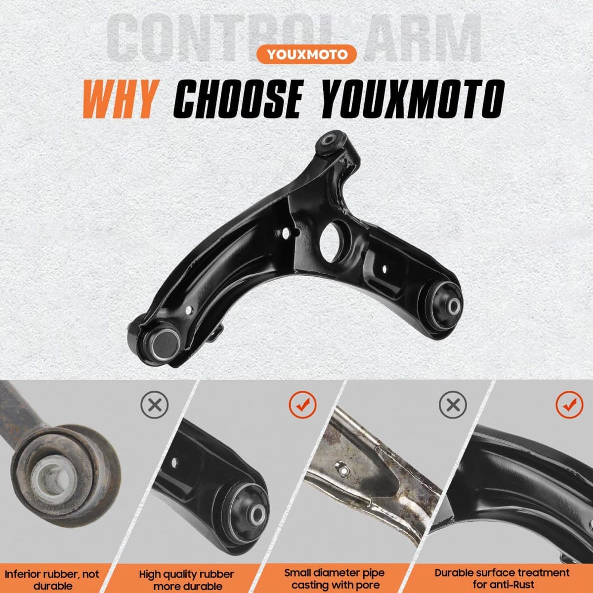 2PCS Front Lower Control Arms Suspension Kits for Hyundai Elantra 2011-2016, Elantra Coupe 2013-2014, Elantra Gt 2013-2017, Veloster 2012-2017 thumbnail 3