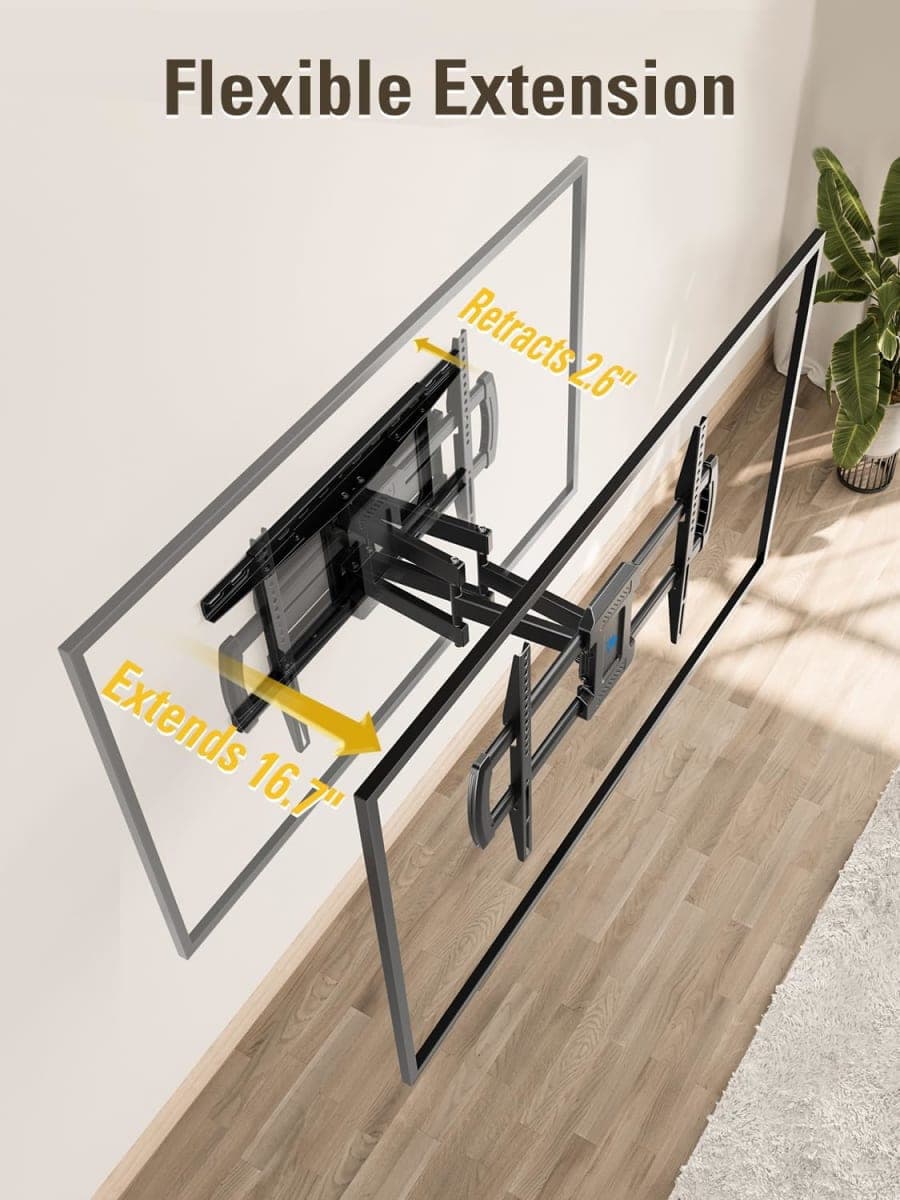 Mounting Dream TV Wall Mounts TV Bracket for Most 42-70 Inch TVs, UL Listed Premium TV Mount Full Motion with Articulating Arms, Max VESA 600x400mm and 100LBS, Fits 16", 18", 24" Studs, MD2296-24K thumbnail 4