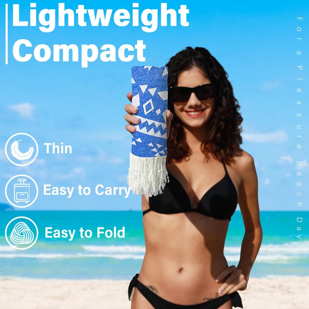 Widdonen Turkish Beach Towel Extra Large 79x36 4 Pack Quick Dry Compact thumbnail 2