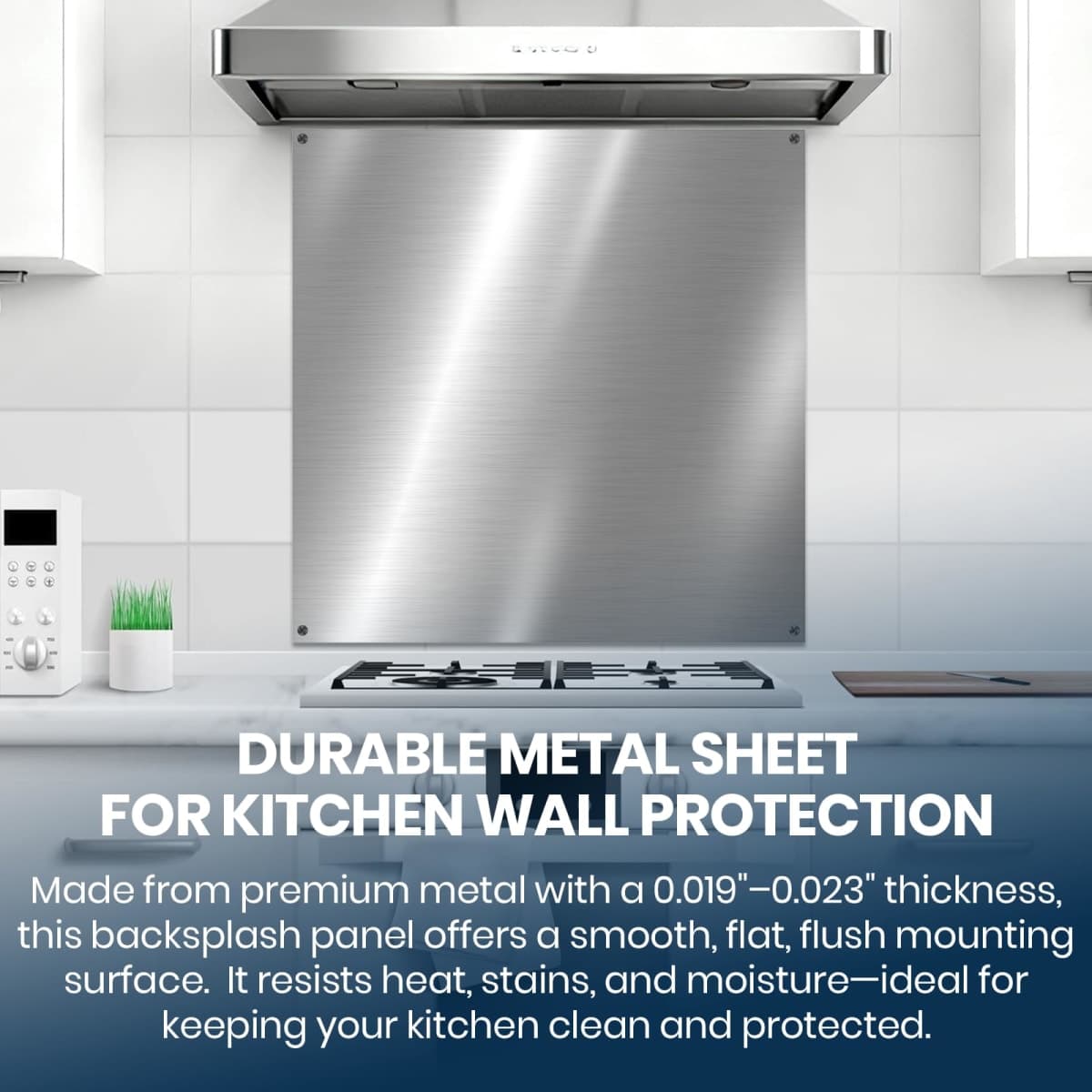 CALPALMY 30" x 30" Metal Backsplash Panel for Stove, Reversible Flat Wall Shield, Heat-Resistant Kitchen Splatter Guard for Cooking Range, Easy-Clean Backsplash Sheet with Pre-Drilled Holes & Screws thumbnail 4