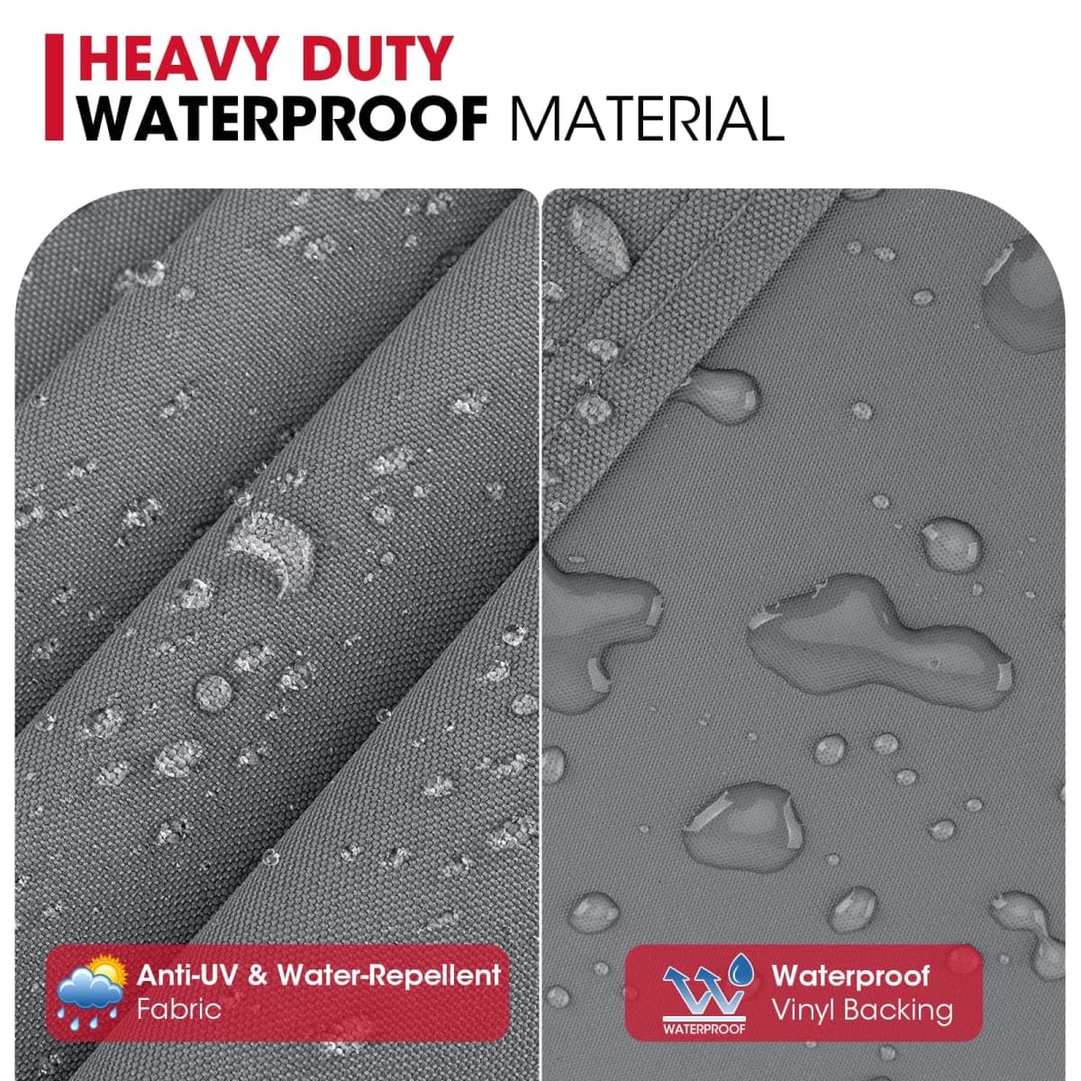 UNICOOK BBQ Cover 55 Inch, Waterproof Heavy Duty Barbecue Grill Cover, Outdoor Housse BBQ, Compatible for Weber, Char-Broil, Nexgrill, Brinkmann Barbecue, UV Resistant Material, Grey thumbnail 4