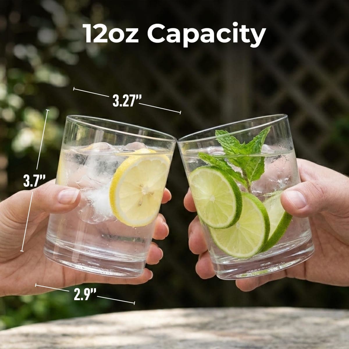 Zulay Kitchen Acrylic Glasses Drinkware - 6 Piece Unbreakable Plastic Tumblers - BPA-Free, Reusable Plastic Drinking Glasses for Home & Outdoors - Stackable, Lead-Free & Dishwasher Safe - (12 oz) thumbnail 2