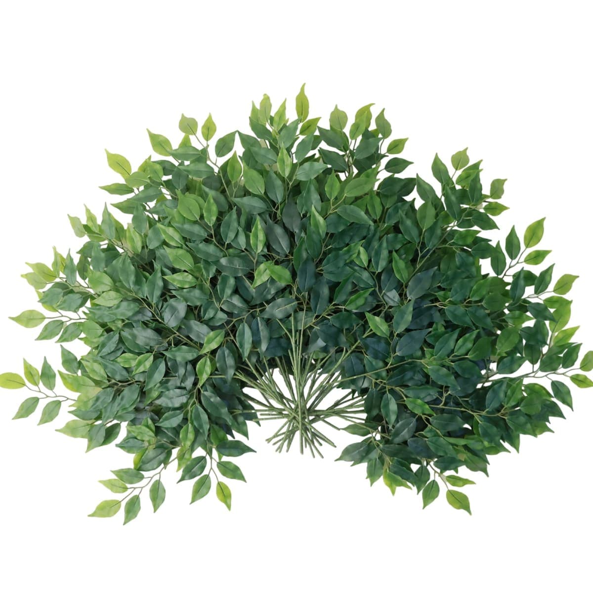 mizii 24pcs Artificial Greenery Stems Silk Green Leaves Fake 23in Ficus Garland Spray Plants Faux Greenery Decoration for Centerpieces Wedding Arch Flower Bouquet Table Home Decor (24)