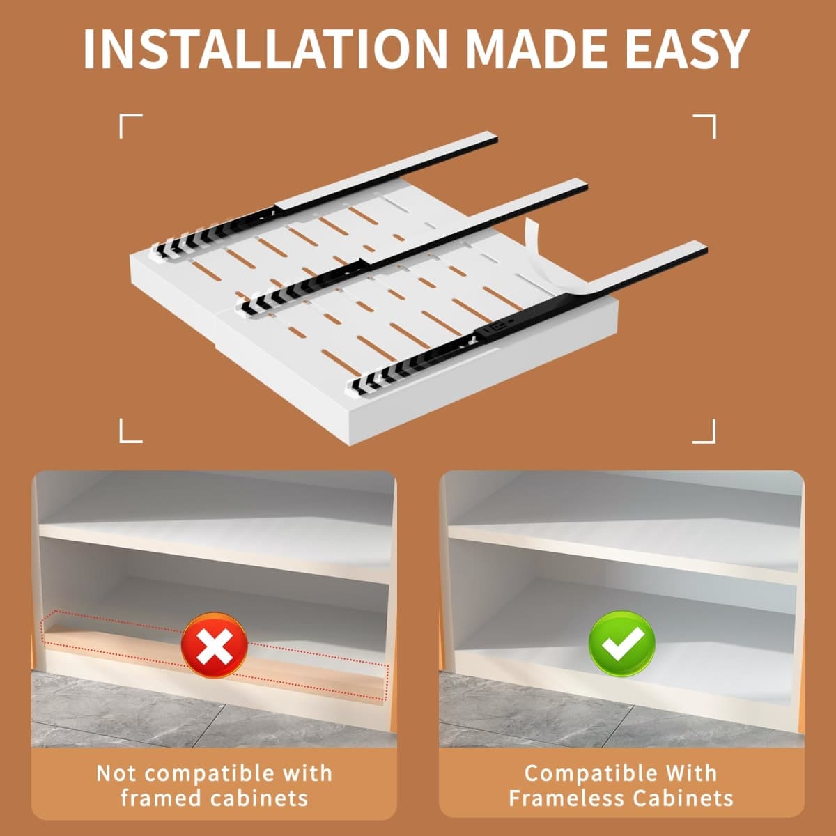 2Pack Pull Out Cabinet Organizer,Expandable Sliding Drawer for Kitchen thumbnail 4