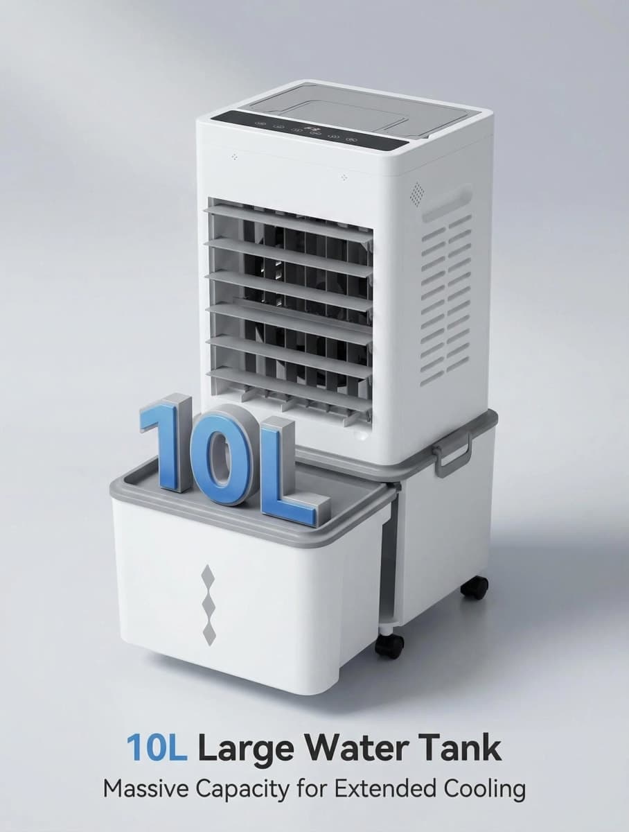 Portable Evaporative Air Cooler, 3-IN-1 Air Cooler Cooling Fan with Remote Control, 24H Timer, 4 Ice Packs, thumbnail 3