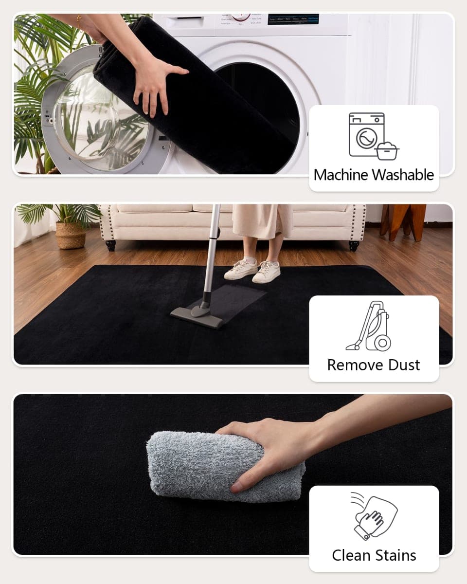 Andecor Shag Area Rug Fluffy Carpets, 5x7 Grey Washable Living Room Bedroom Rugs, Soft Fuzzy Indoor Rugs for Dorm Boys Girls Kids Room Nursery Home Decorations thumbnail 5