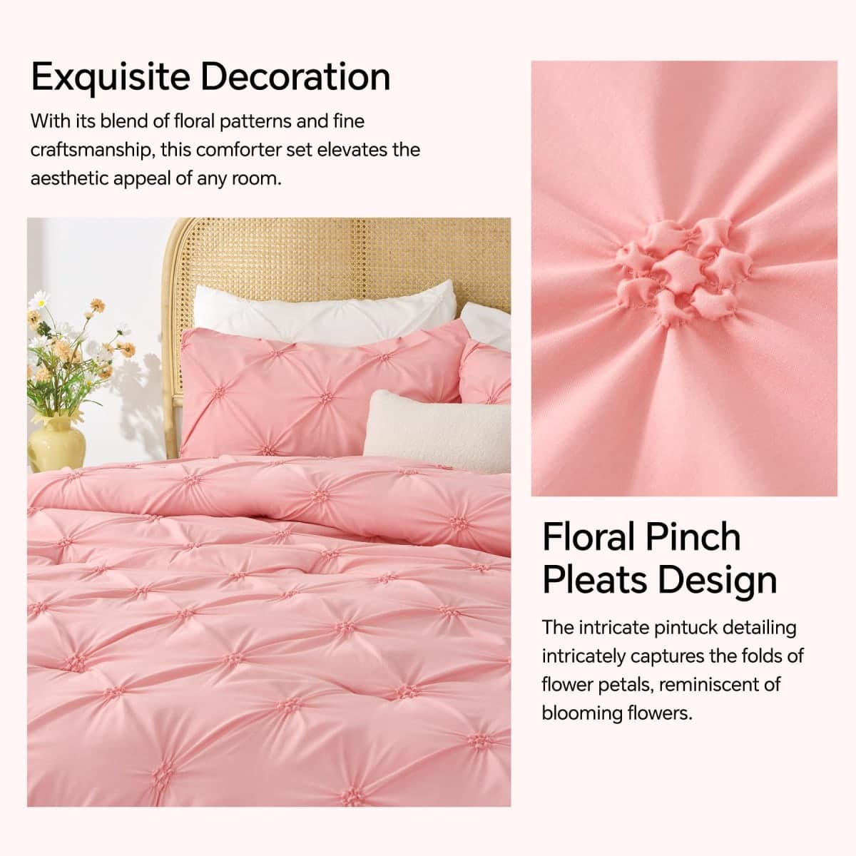 BEDELITE Pink King Comforter Set Pink,Fluffy & Soft Comforter thumbnail 4