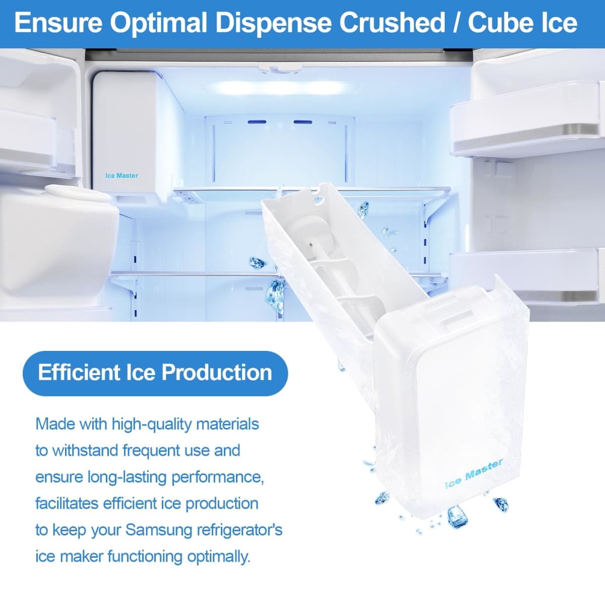 Upgraded RF28HMEDBSR RF25HMEDBSR RF28JBEDBSG RF263BEAESR RF265BEAESR RF26J7500SR Refrigerator Ice Bucket Compatible with Samsung Ice Maker Replacement DA97-14474C DA97-14474A Samsung Ice Bucket Tray thumbnail 5