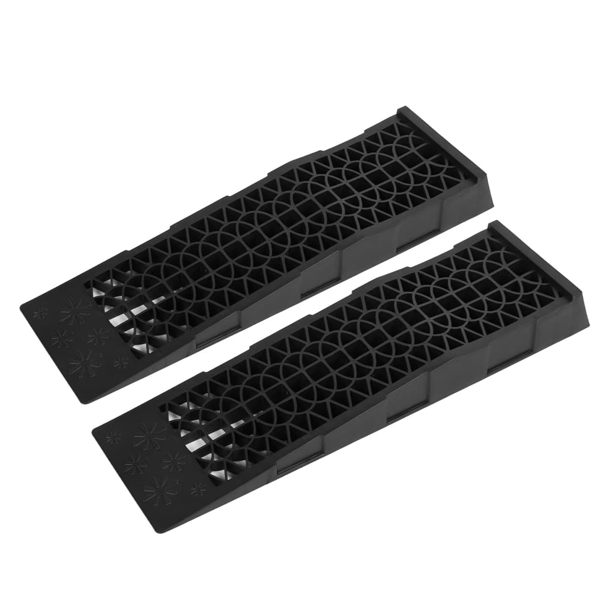 KIMISS 2pcs 4,400lbs Capacity LowCar Ramps Plastic Automotive Ramp for Oil Change Maintenance, Black thumbnail 2