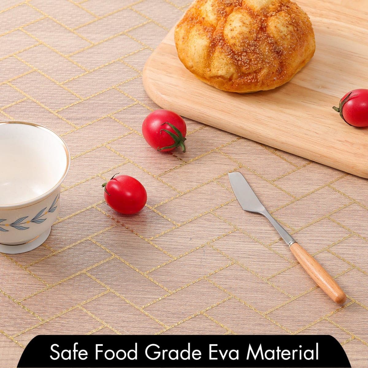 Cooyes Shelf Liner for Kitchen Cabinets – Non-Adhesive Waterproof Drawer Liner – Durable EVA Material Easy-to-Cut Shelf Paper for Refrigerator, Cupboard, Dresser with Modern Pattern thumbnail 4