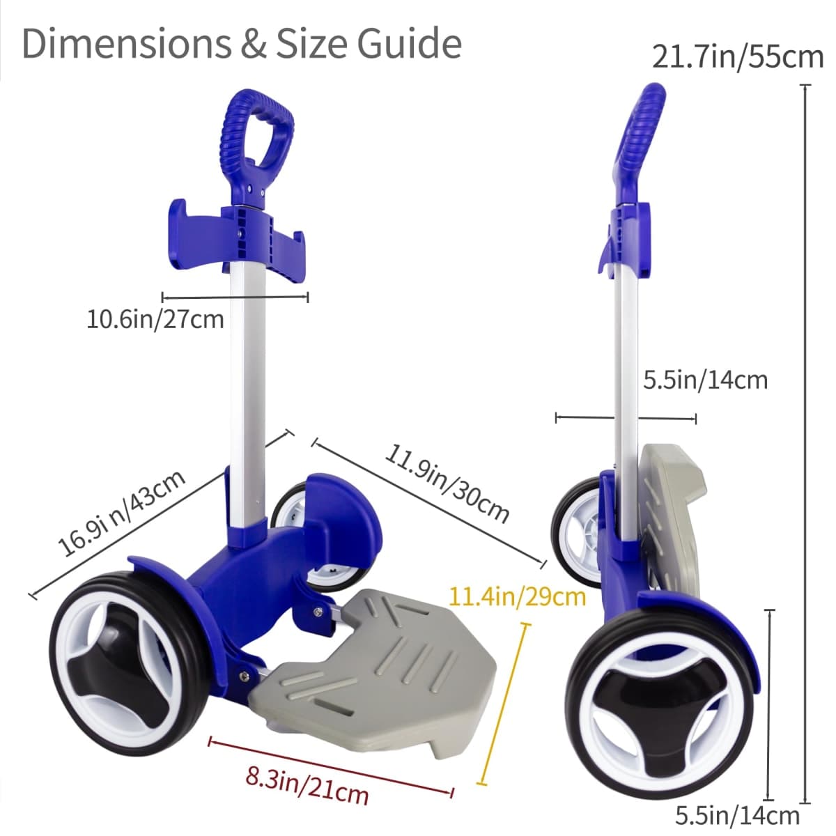 Rolling Backpack Cart, Foldable Luggage Cart with Adjustable Handle thumbnail 3