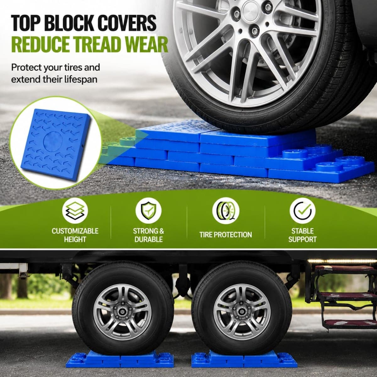 RVMATE 12 Pack RV Leveling Blocks, Camper Trailer Leveling Blocks thumbnail 3