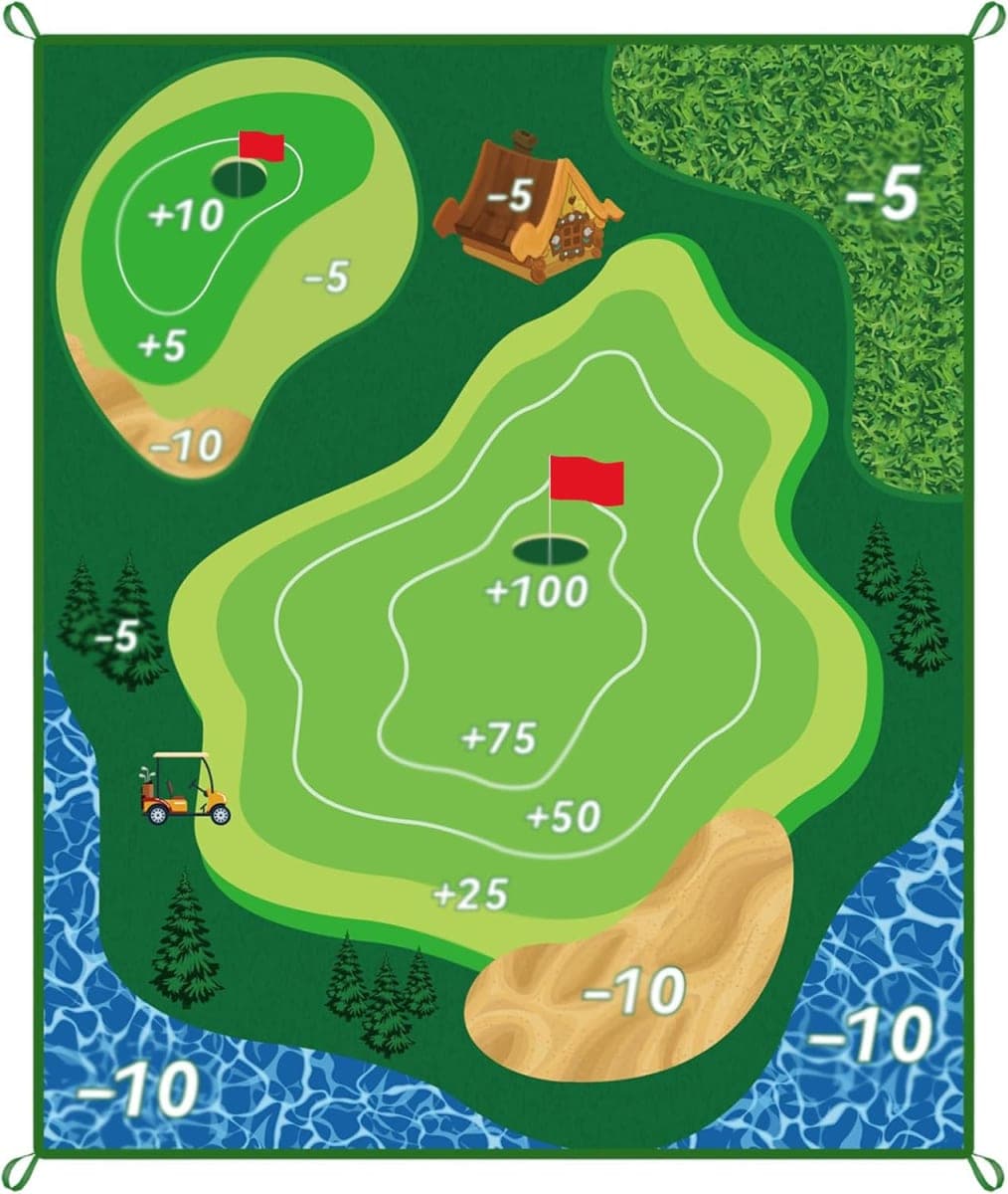 MGVK Sticky Playing Golf Chipping Game, 6x5 FT Double Sided Golf Chipping Game Practice Mat for Adults with 20 Sticky Balls Golf Hitting Mat for Home Backyard Garage and Outdoor (No Club) thumbnail 2