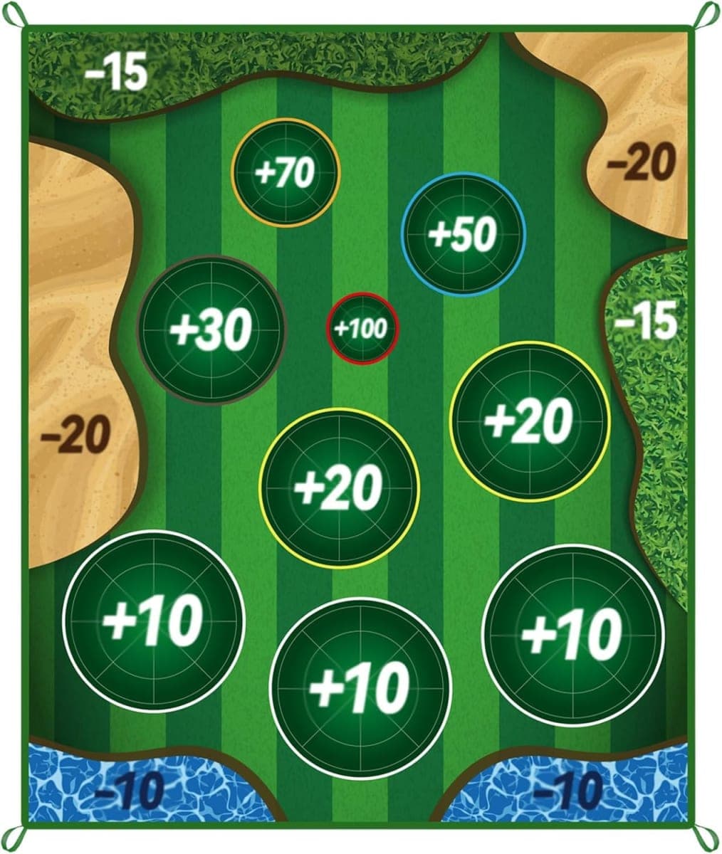 MGVK Sticky Playing Golf Chipping Game, 6x5 FT Double Sided Golf Chipping Game Practice Mat for Adults with 20 Sticky Balls Golf Hitting Mat for Home Backyard Garage and Outdoor (No Club) thumbnail 3
