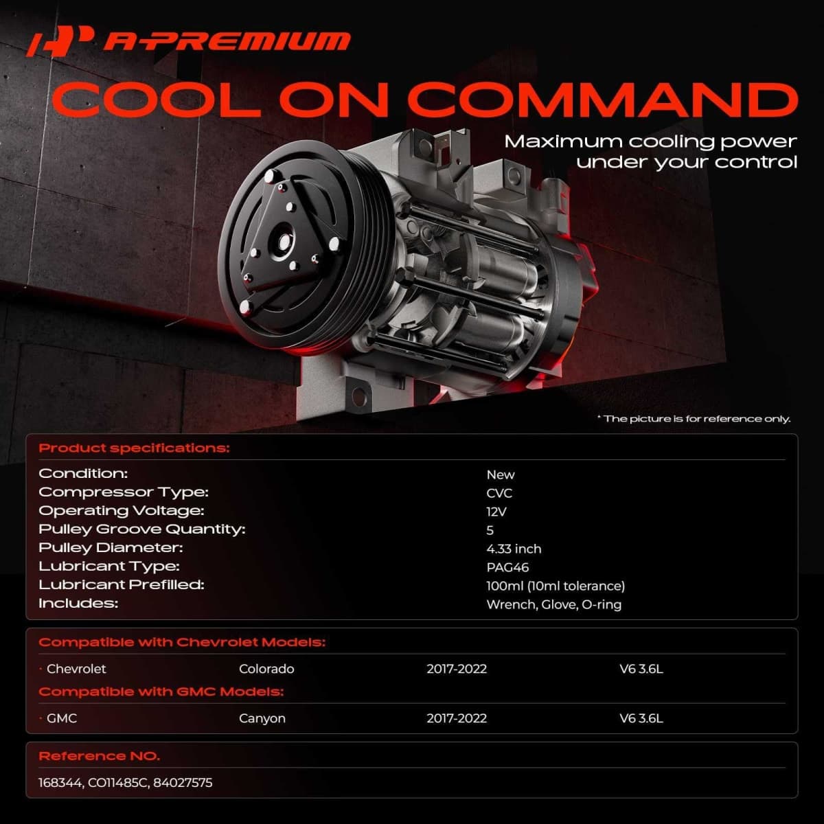 A-Premium Air Conditioner AC Compressor with Clutch thumbnail 2