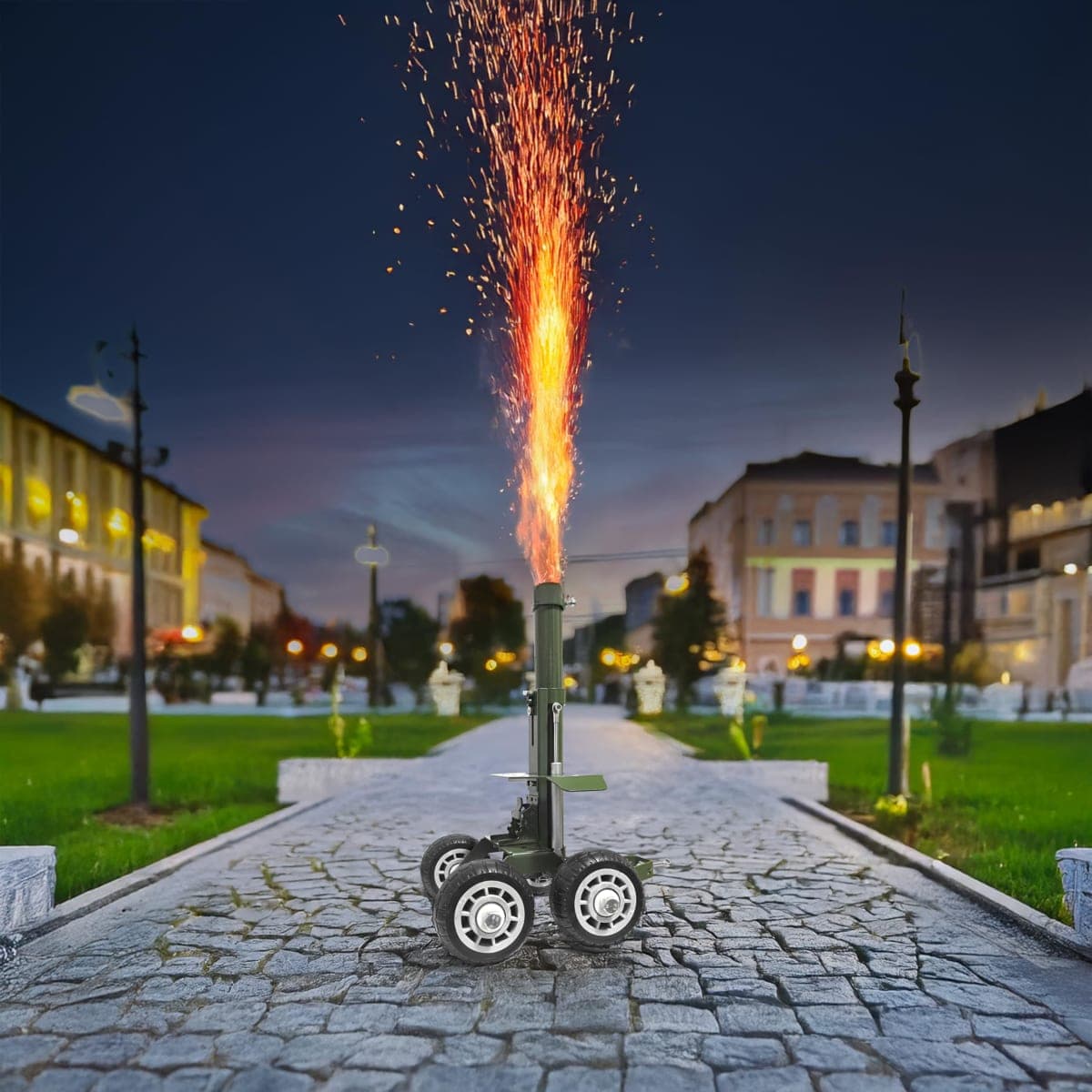 TIETHEKNOT Stainless Steel Mini Cannon Model 24 Inches 13 lbs – A Colossal Firecracker Launcher with Adjustable Angle, Perfect for Celebrations, Outdoor Display, and Collectors’ Showcase thumbnail 4