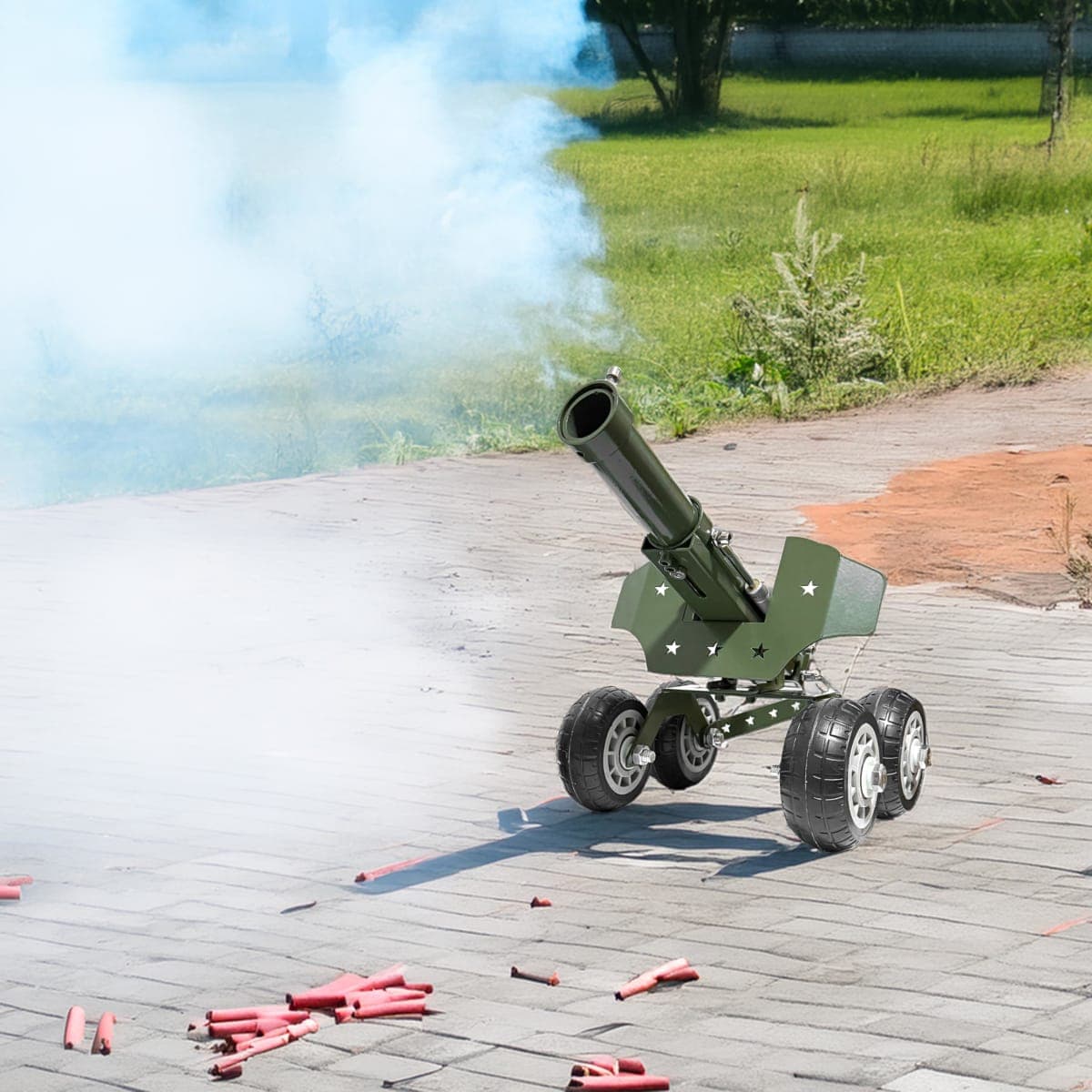 TIETHEKNOT Stainless Steel Mini Cannon Model 24 Inches 13 lbs – A Colossal Firecracker Launcher with Adjustable Angle, Perfect for Celebrations, Outdoor Display, and Collectors’ Showcase thumbnail 5