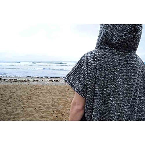 Open Road Goods Surf Poncho/Adult Hooded Towel/Changing Towel/Wetsuit Changing Robe/Swim Parka - Changing Poncho Charcoal Black/Indigo Blue; Saves a Sea Turtle's Life thumbnail 4