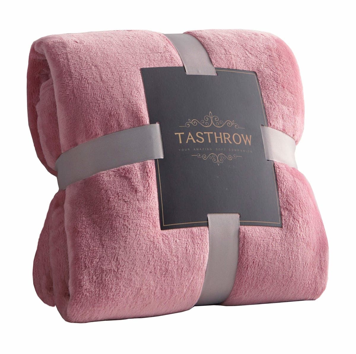 TASTHROW - Large Flannel Fleece Throw Blanket, 50 x 70 Inches, Cozy Lightweight Thick Blanket for All Seasons, Suitable for Women, Men and Kids (Pink)