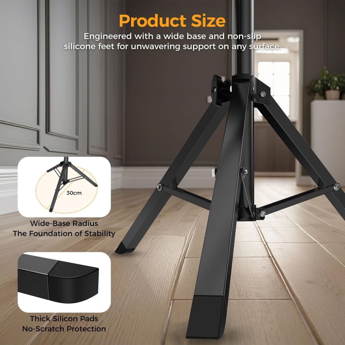 VOOPVOR 100 Inch Projector Screen with Stand, Portable Indoor Movie Screen thumbnail 2